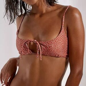 MINKPINK Tie Front Bikini Top Ditsy Print NWT Size small